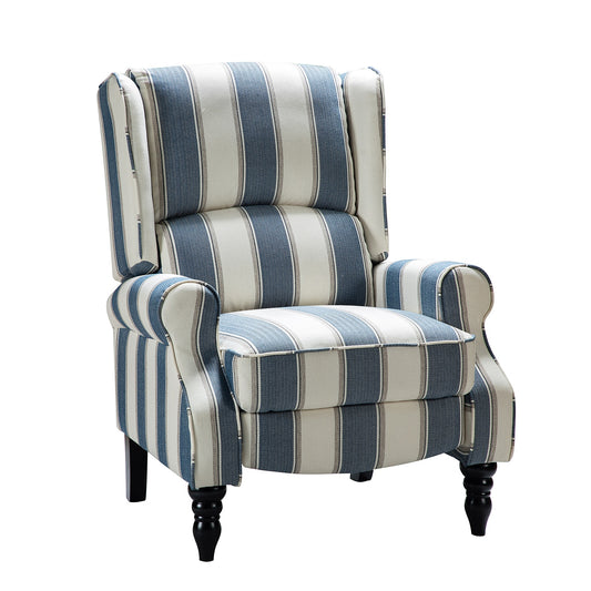 14 Karat Home STRIPE NAVY Polyester Upholstered Recliner