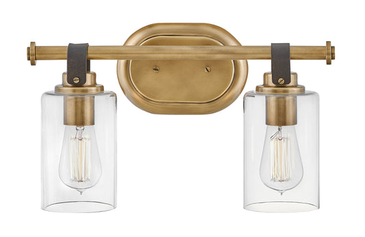 Hinkley Halstead 16-in 2 -Light Antique Gold Rustic Vanity light 5663018