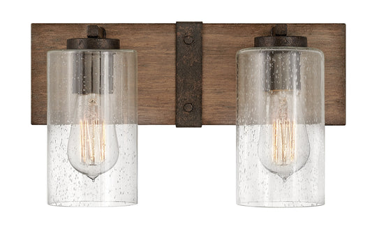 Hinkley Sawyer 14.25-in 2 -Light Matte Brown Rustic Vanity light 5663080