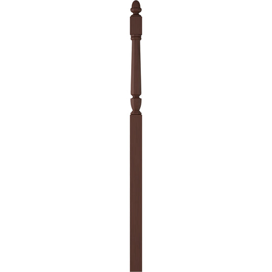 L.J. Smith Stair Systems Regent 3.5-in x 77.75-in Unfinished Walnut Intermediate Stair Newel Post