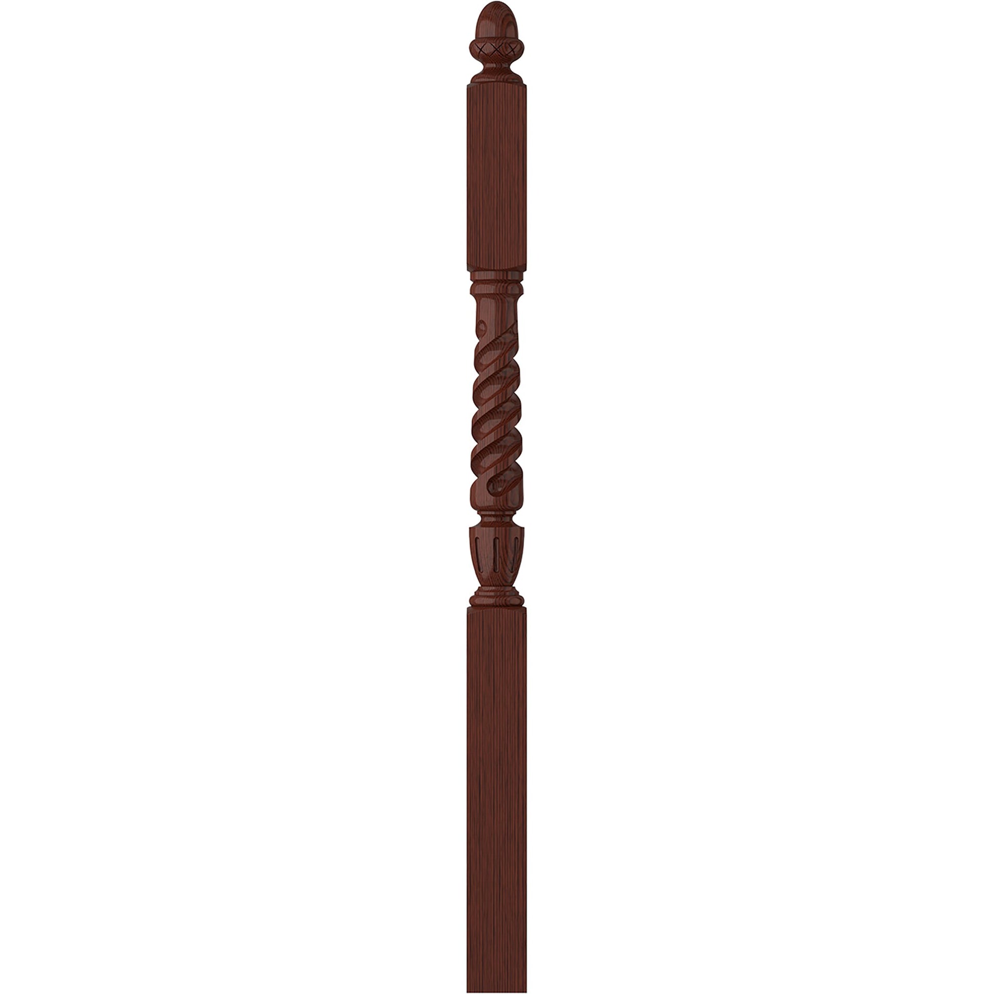 L.J. Smith Stair Systems Regent 3.5-in x 57.75-in Unfinished Mahogany Balcony Stair Newel Post