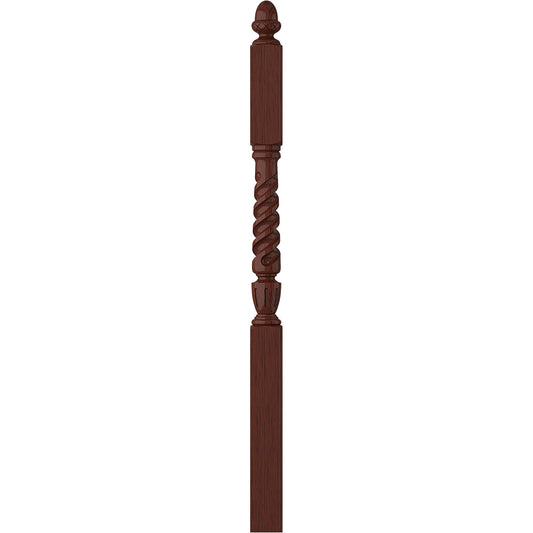 L.J. Smith Stair Systems Regent 3.5-in x 57.75-in Unfinished Mahogany Balcony Stair Newel Post