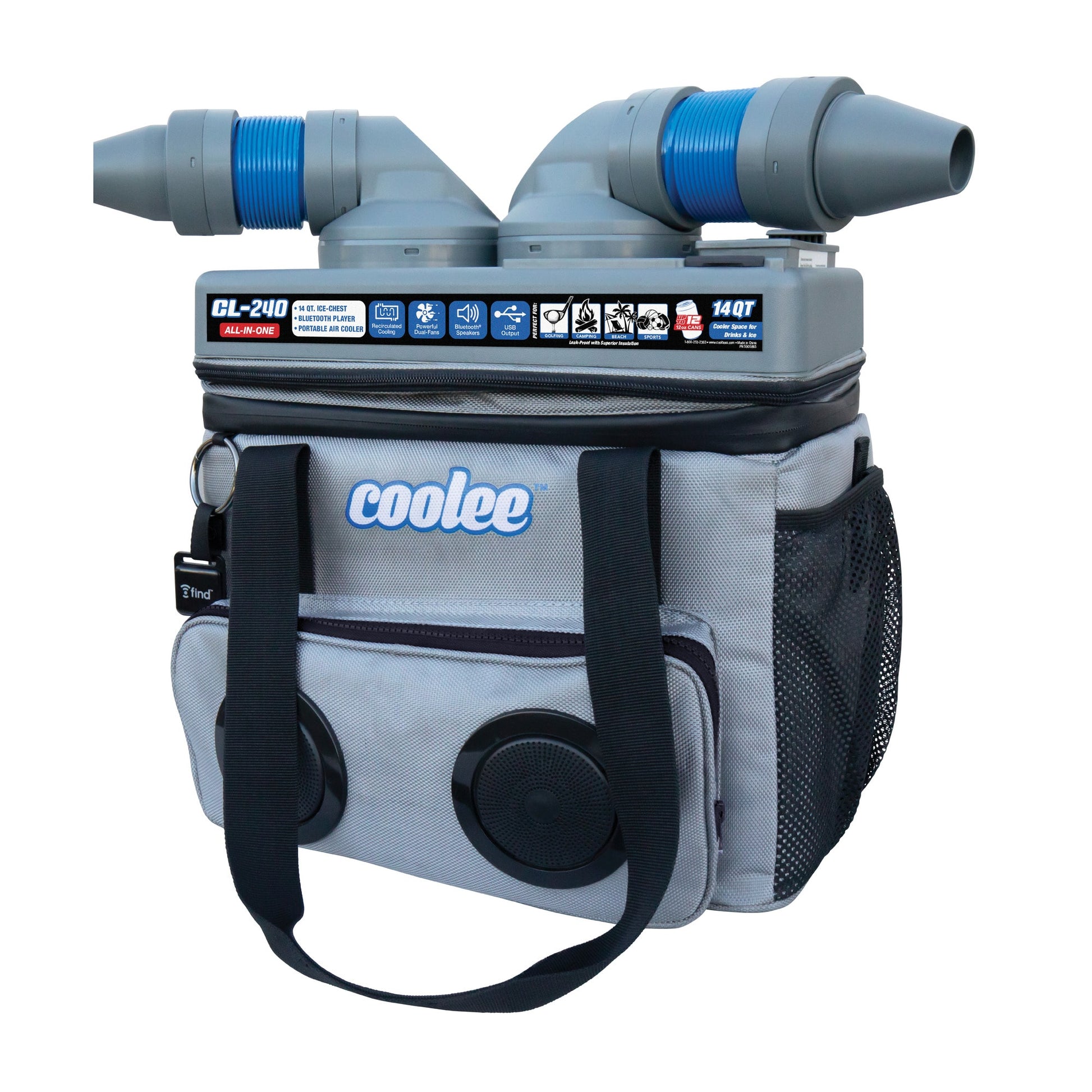coolee CL-240 3-in-1 Ice-Chest Bluetooth Speaker 170-CFM 3-Speed Indoor/Outdoor Portable Evaporative Cooler for 55-sq ft (Motor Included) 5150019