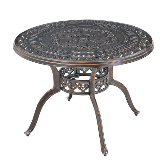 GZMR Patio Tables Round Outdoor Coffee Table 40.55-in W x 40.55-in L with Umbrella Hole