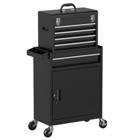 RaDEWAY 20.6-in W x 41.1-in H 5-Drawer Steel Rolling Tool Cabinet (Black) TH111202-01-BK