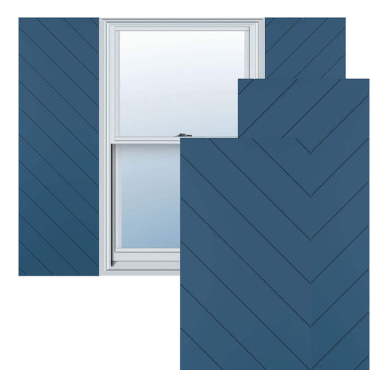 Ekena Millwork 15-in W x 43-in H Sojourn Blue Flat panel Exterior Shutters ( 2 -Pack )