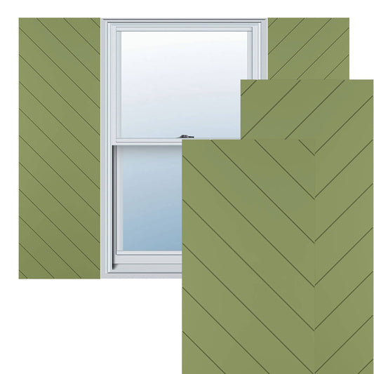 Ekena Millwork 12-in W x 36-in H Moss Green Flat panel Exterior Shutters ( 2 -Pack )