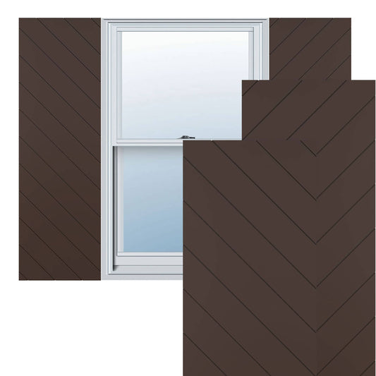 Ekena Millwork 15-in W x 54-in H Raisin Brown Flat panel Exterior Shutters ( 2 -Pack )