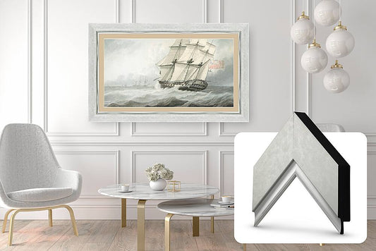 Deco TV Frames - Premiere Bezel for Samsung the Frame TV - 32" - Contemporary Silver
