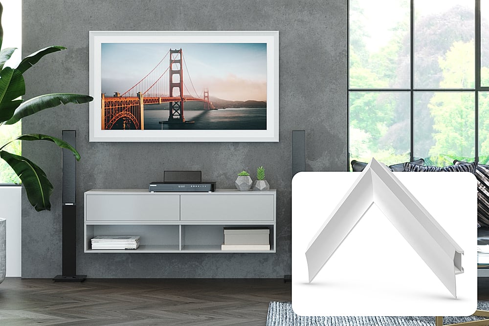 Deco TV Frames - Alloy Prismatic Bezel for Samsung The Frame TV - 43" - Pure White