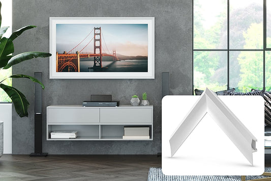 Deco TV Frames - Alloy Prismatic Bezel for Samsung The Frame TV - 43" - Pure White
