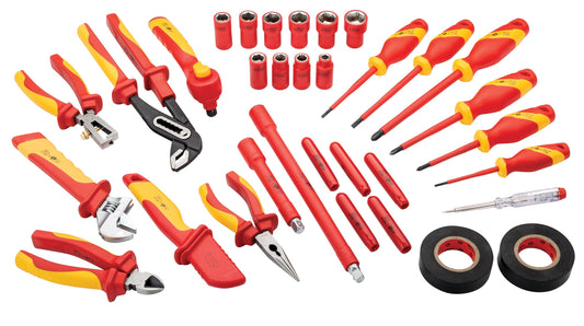 Powerbuilt 33-Piece Metric Coated Mechanics Tool Set with Soft Case 642938