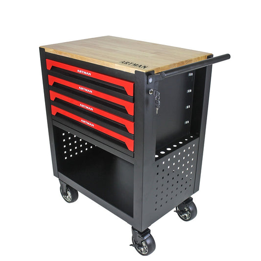 Runesay Top Tool Chests 17.9-in W x 35.4-in H 4-Drawer Steel Tool Chest (Black) TOOBOX-13