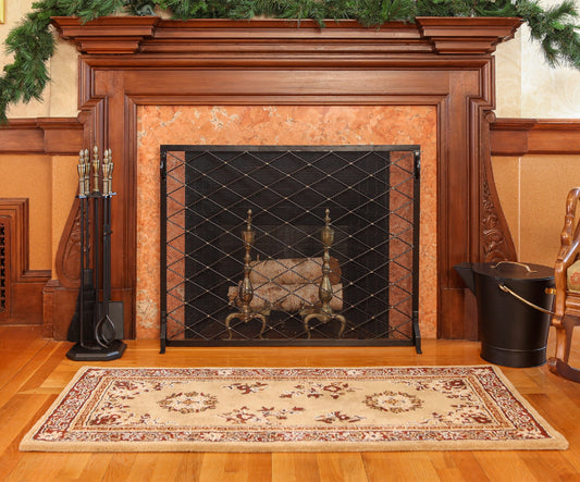Minuteman International 7.25-in Graphite Iron 1-Panel Diamond Fireplace Screen SF-4433
