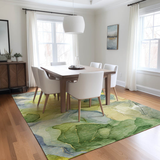 Addison Rugs Chantille ACN504YE 10 x 14 (ft) Yellow Rectangular Indoor/Outdoor Abstract Machine washable Area rug