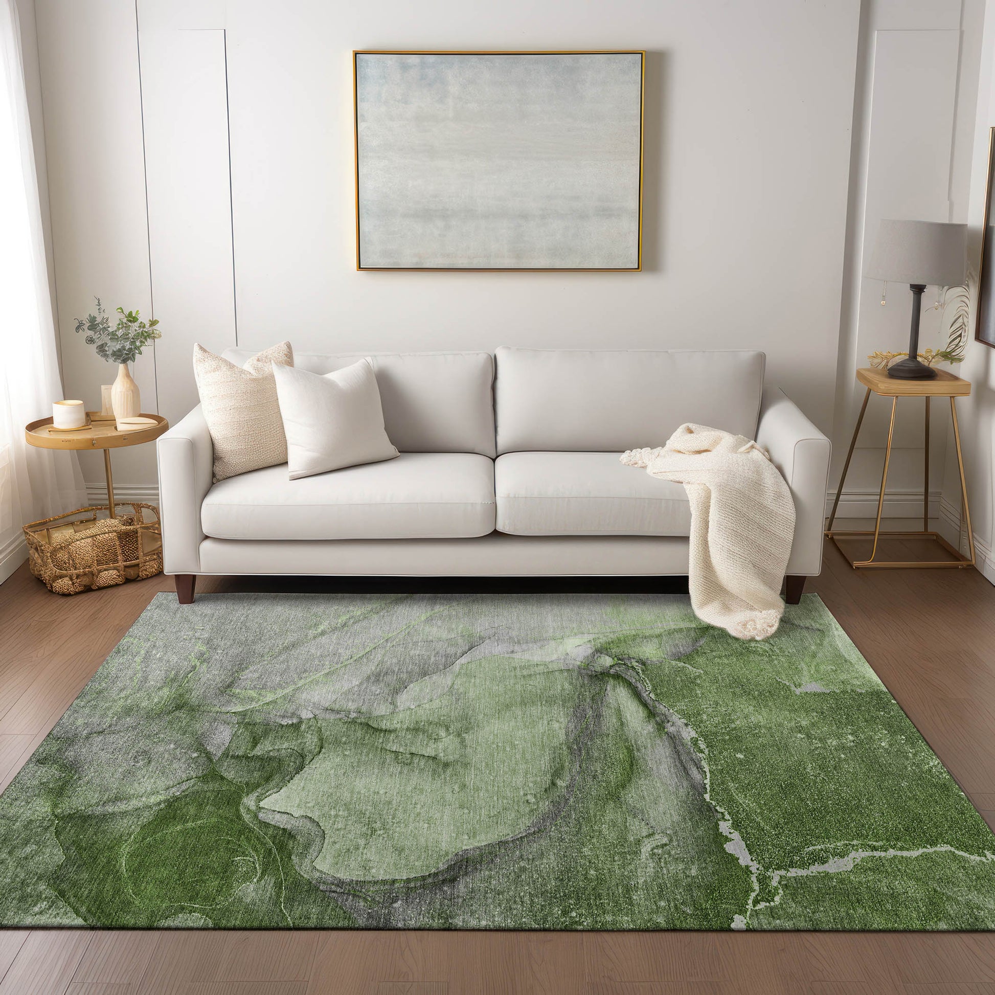 Addison Rugs Chantille ACN524OL 9 x 12 (ft) Olive Rectangular Indoor/Outdoor Abstract Machine washable Area rug