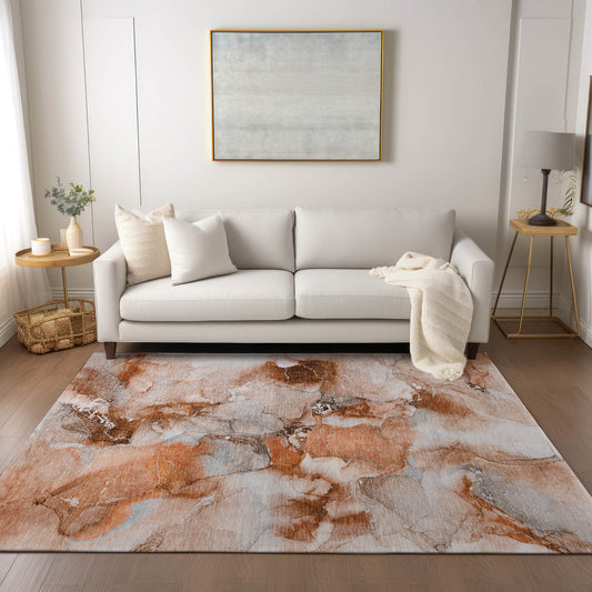 Addison Rugs Chantille ACN526PK 9 x 12 (ft) Paprika Rectangular Indoor/Outdoor Abstract Machine washable Area rug