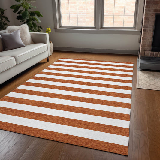 Addison Rugs Chantille ACN528PK 9 x 12 (ft) Paprika Rectangular Indoor/Outdoor Abstract Machine washable Area rug