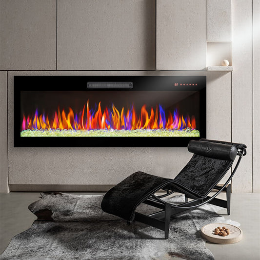 BABOOM 60-in W Antique Black Infrared Quartz Electric Fireplace BOM-03306-OR