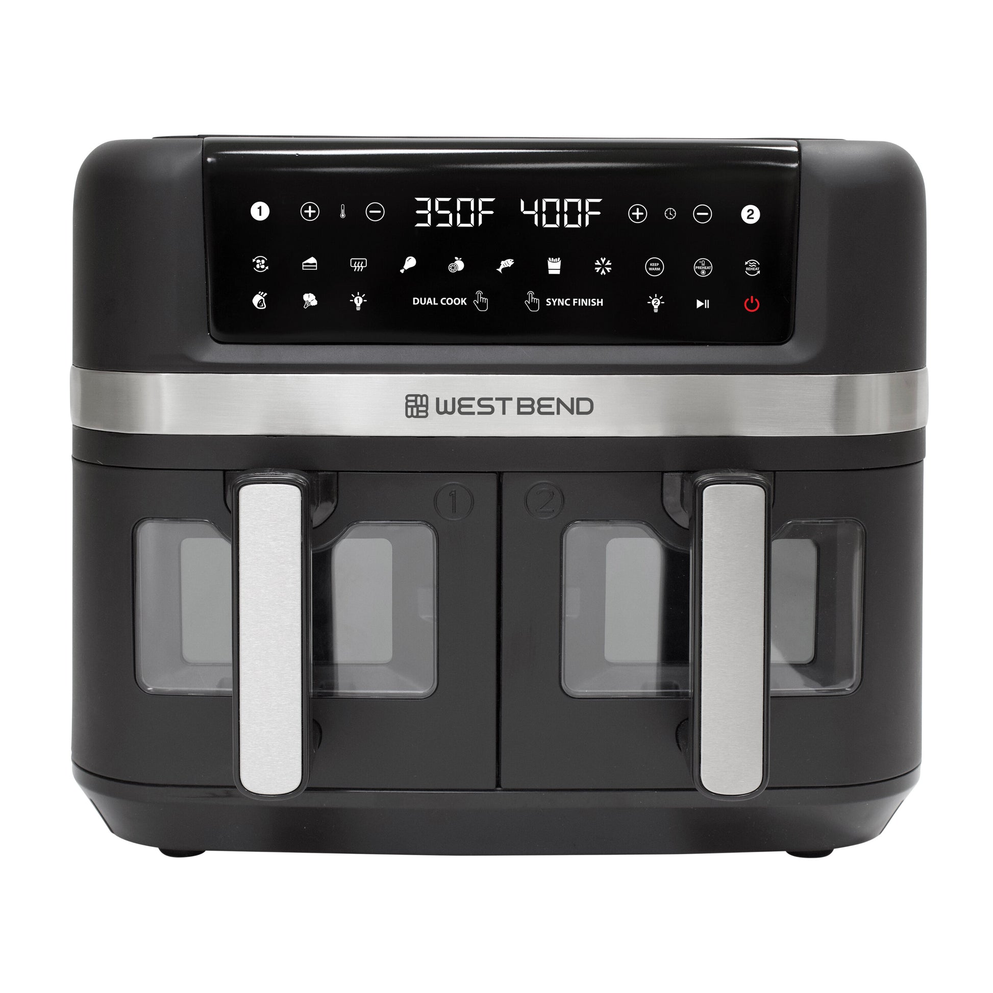 West Bend 10-Quart Black Programmable Dual Zone Air Fryer AFWB10BK13