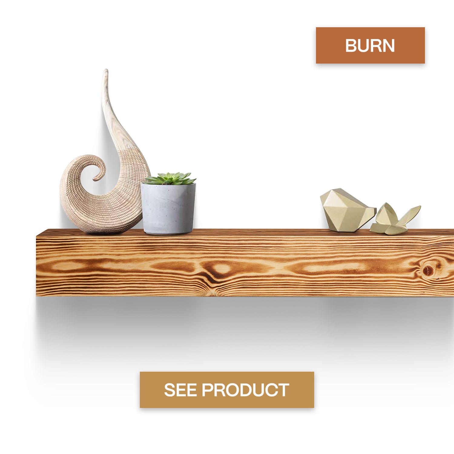 Luxe Surface Group 60-in W x 5.5-in H x 7-in D Burn Pine Traditional Fireplace Mantel 60 BURN