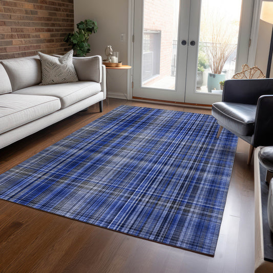 Addison Rugs Chantille ACN541NA 9 x 12 (ft) Navy Rectangular Indoor/Outdoor Abstract Machine washable Area rug