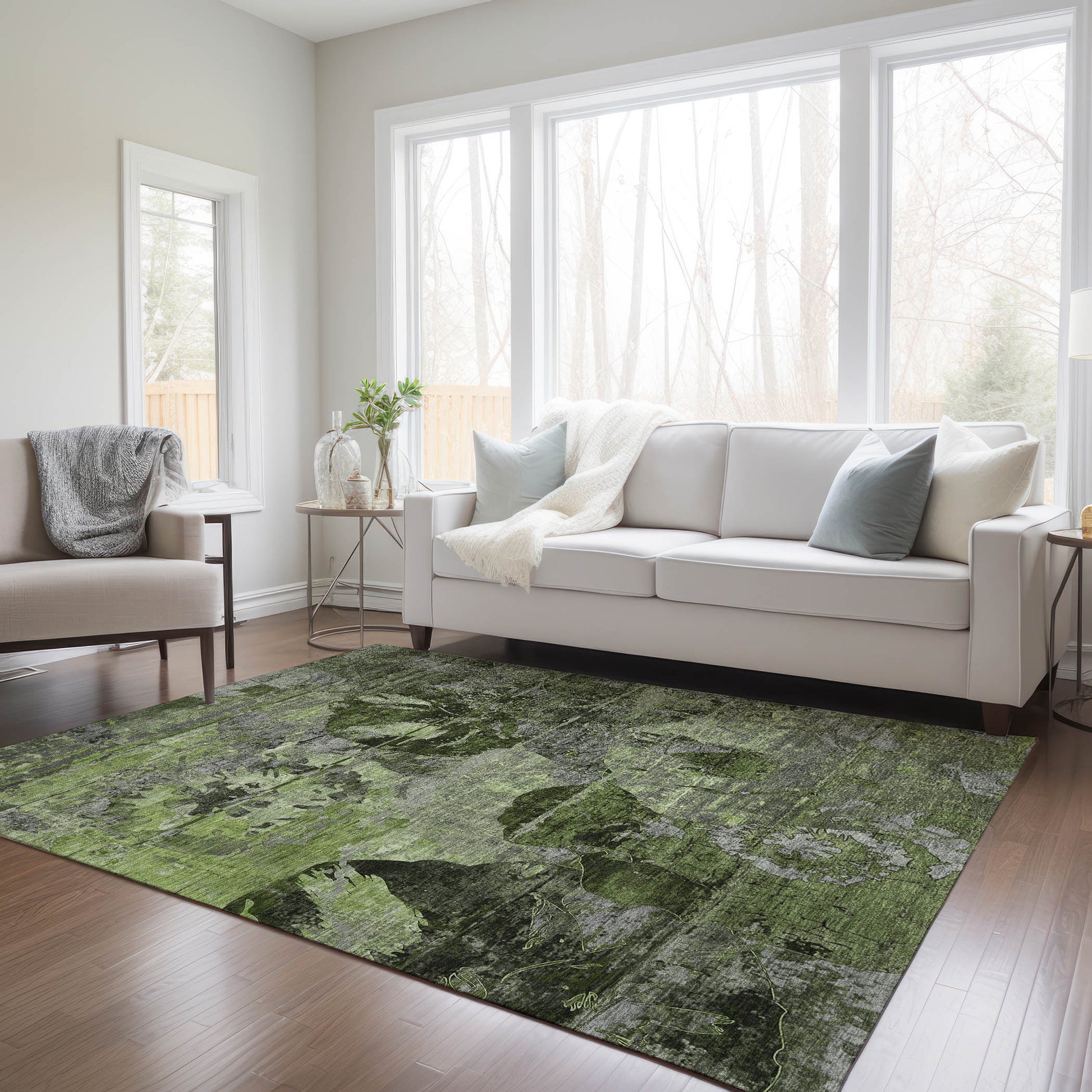 Addison Rugs Chantille ACN555GE 10 x 14 (ft) Green Rectangular Indoor/Outdoor Geometric Machine washable Area rug