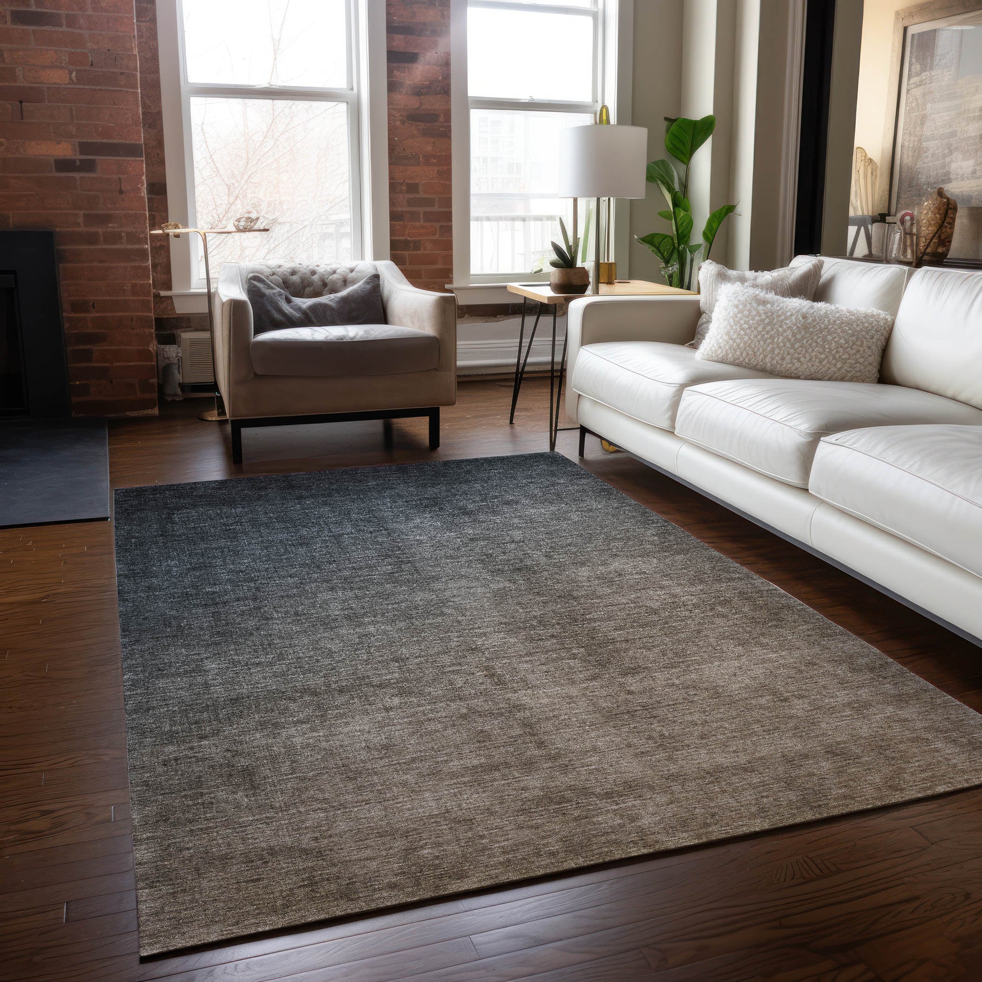 Addison Rugs Chantille ACN569GY 9 x 12 (ft) Gray Rectangular Indoor/Outdoor Machine washable Area rug