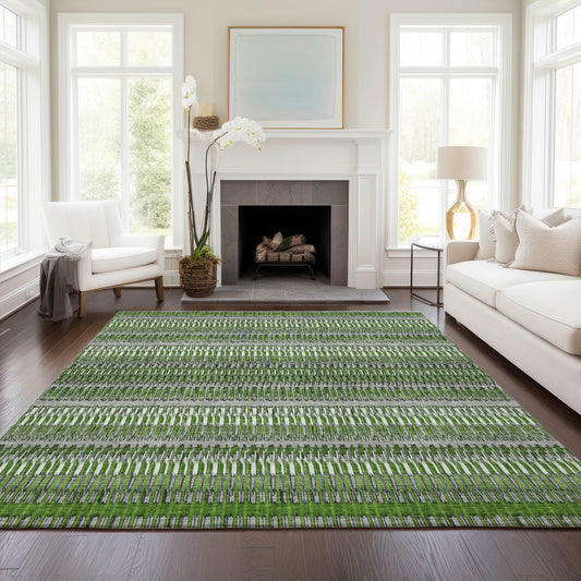 Addison Rugs Chantille ACN589GE 8 x 10 (ft) Green Rectangular Indoor/Outdoor Abstract Machine washable Area rug