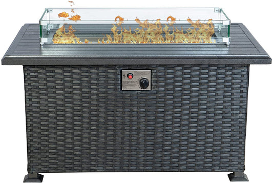 Kozyard 43.3-in W 50000 Maximum BTUs Steel Rectangle Liquid propane Fire pit