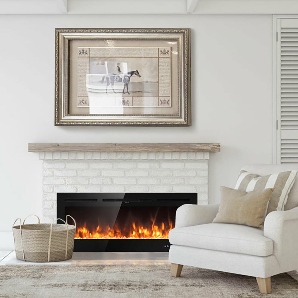 CASAINC 50-in W Black Fan-forced Electric Fireplace WF-EP24727US