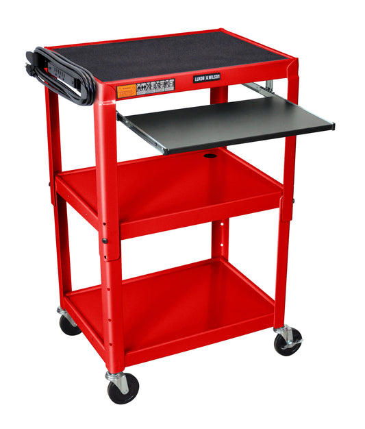 Luxor 42-in 1-Drawer Table Utility Cart UCMT1KB-RD