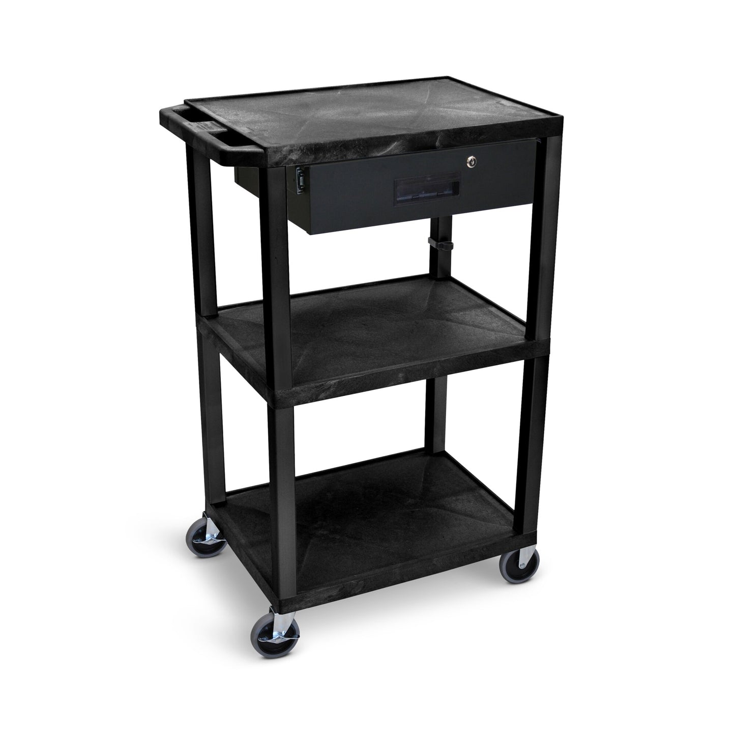 Luxor 42-in 1-Drawer Table Utility Cart UCPL1E-B-WTD