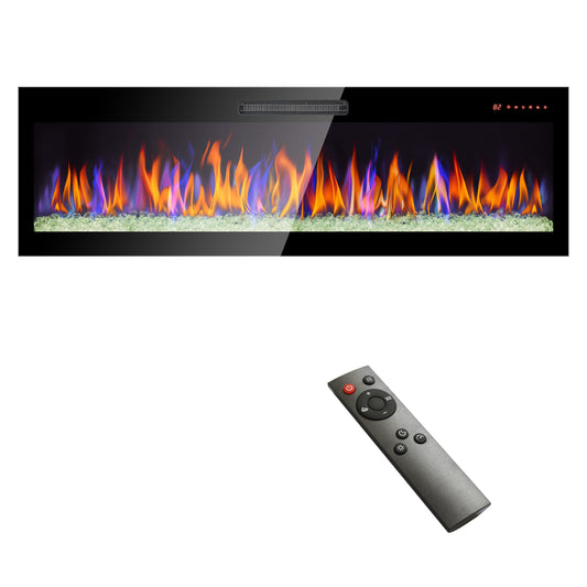 Bybafun 60-in Black Electric Fireplace Insert YC0700017