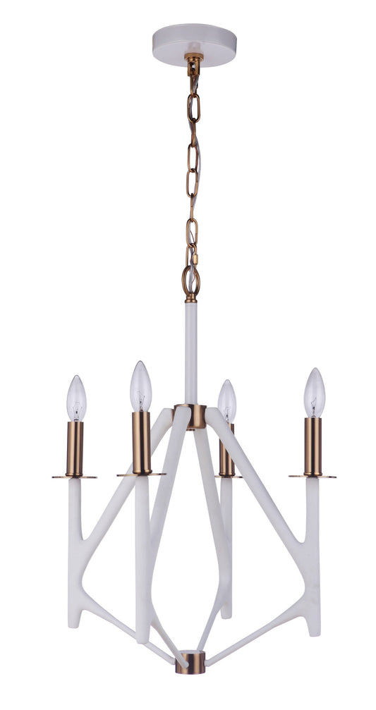 Craftmade The Reserve 4 -Light Matte White Transitional Geometric Medium Hanging Pendant light