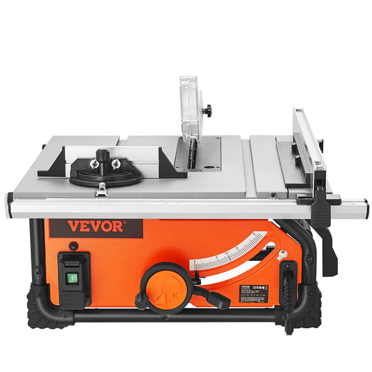 VEVOR 0.1-in 15 -Amp 120 -Volt Portable Benchtop Table Saw