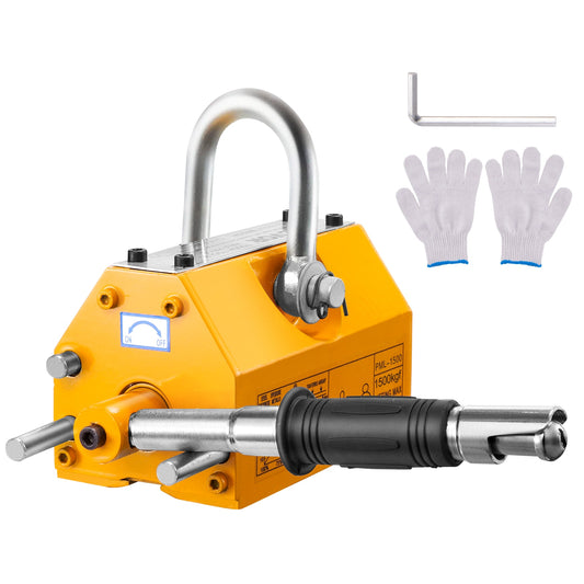 VEVOR Magnetic Lifter, 3300Lbs/1500Kg Pulling Capacity, 2.5 Safety Factor, Neodymium and Steel, Lifting Magnet with Release, Permanent Lift Magnets, Heavy Duty Magnet For Hoist, Shop Crane, Block, Board YCXU1500KGN42GXLAV0