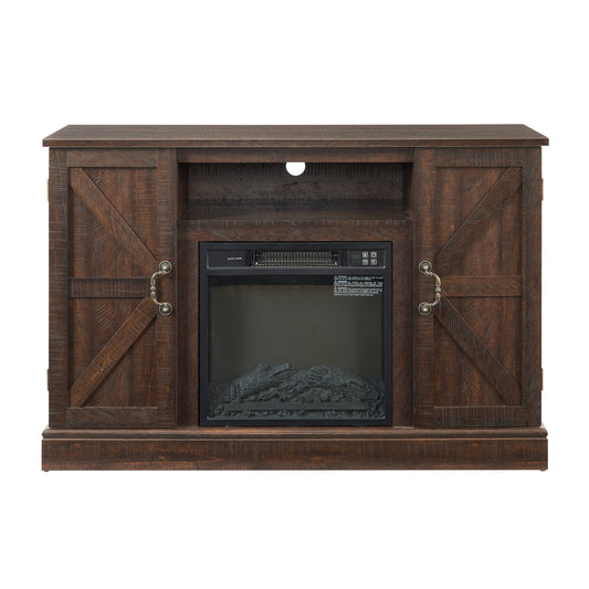 Maocao Hoom 47-in W Brown TV Stand with LED Electric Fireplace FZ23656