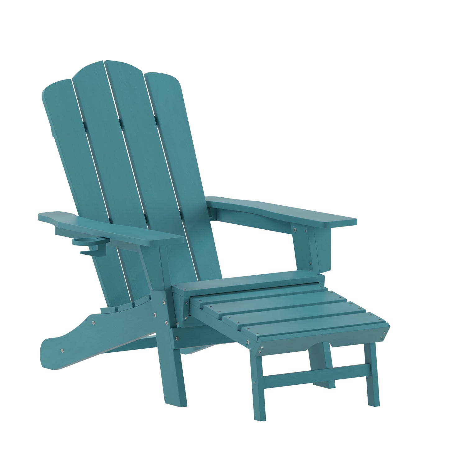 Taylor & Logan Nellis Blue Plastic Frame Stationary Adirondack Chair with Solid Seat