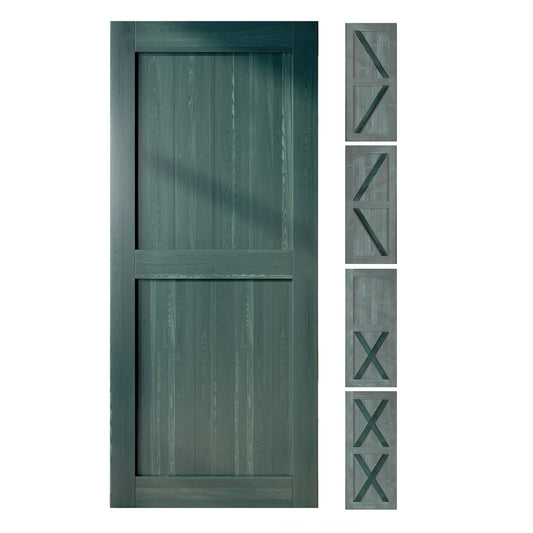 HOMACER 54-in x 80-in Royal Pine Prefinished Pine Wood Solid core Single Barn Door (Hardware Not Included)