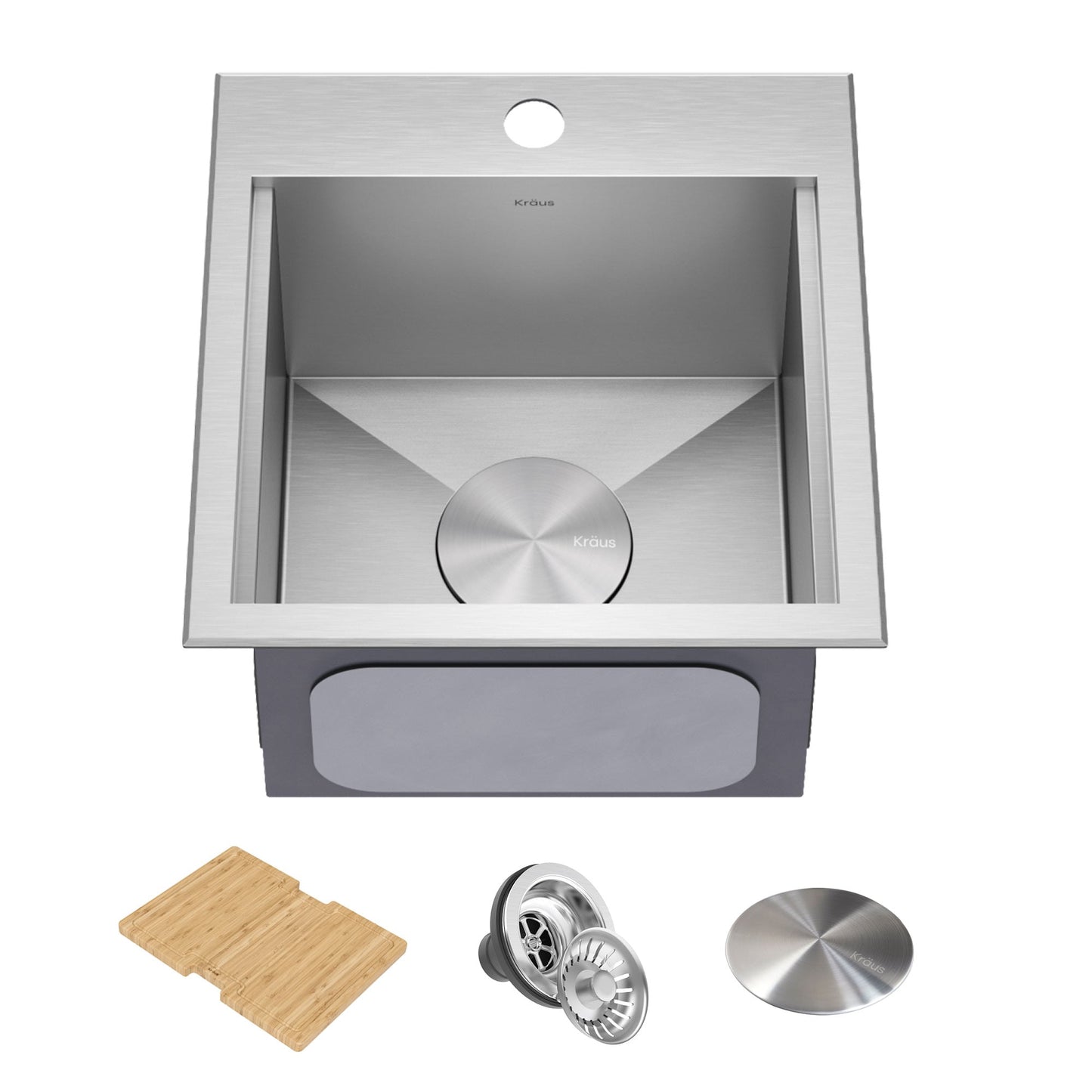 Kraus Kore 4-Piece 15-in W x 9.5-in D x 15-in H Outdoor Kitchen Sink KWT321-15-316