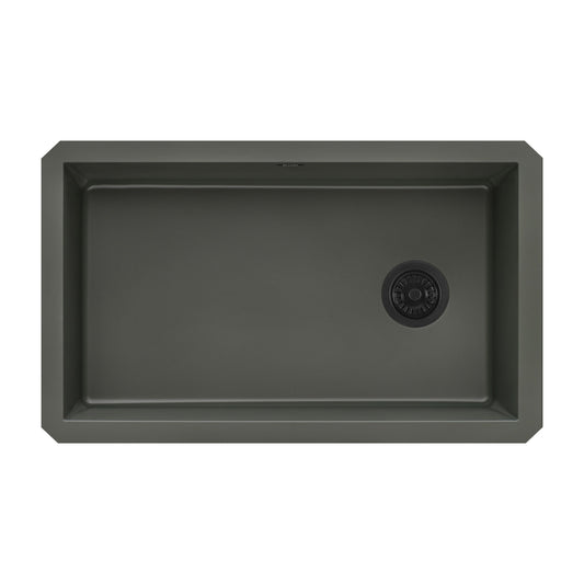 Ruvati epiGranite Undermount 32-in x 19-in Composite Single bowl Kitchen Sink