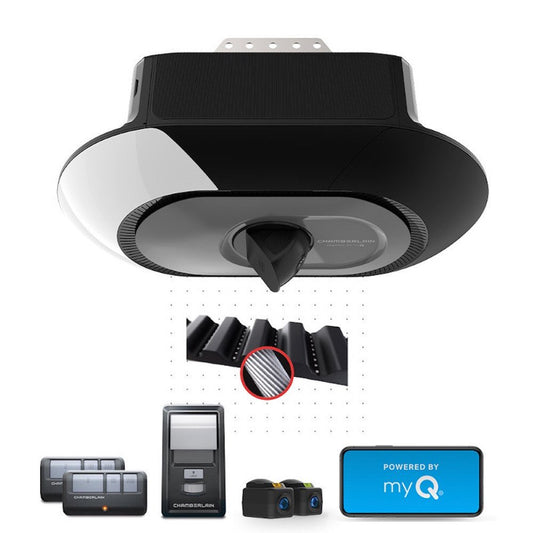 Chamberlain 3/4 Hps myQ and Secure View Smart Belt Drive Garage Door Opener Wi-fi Compatibility LED Light and Camera(s) B4643T