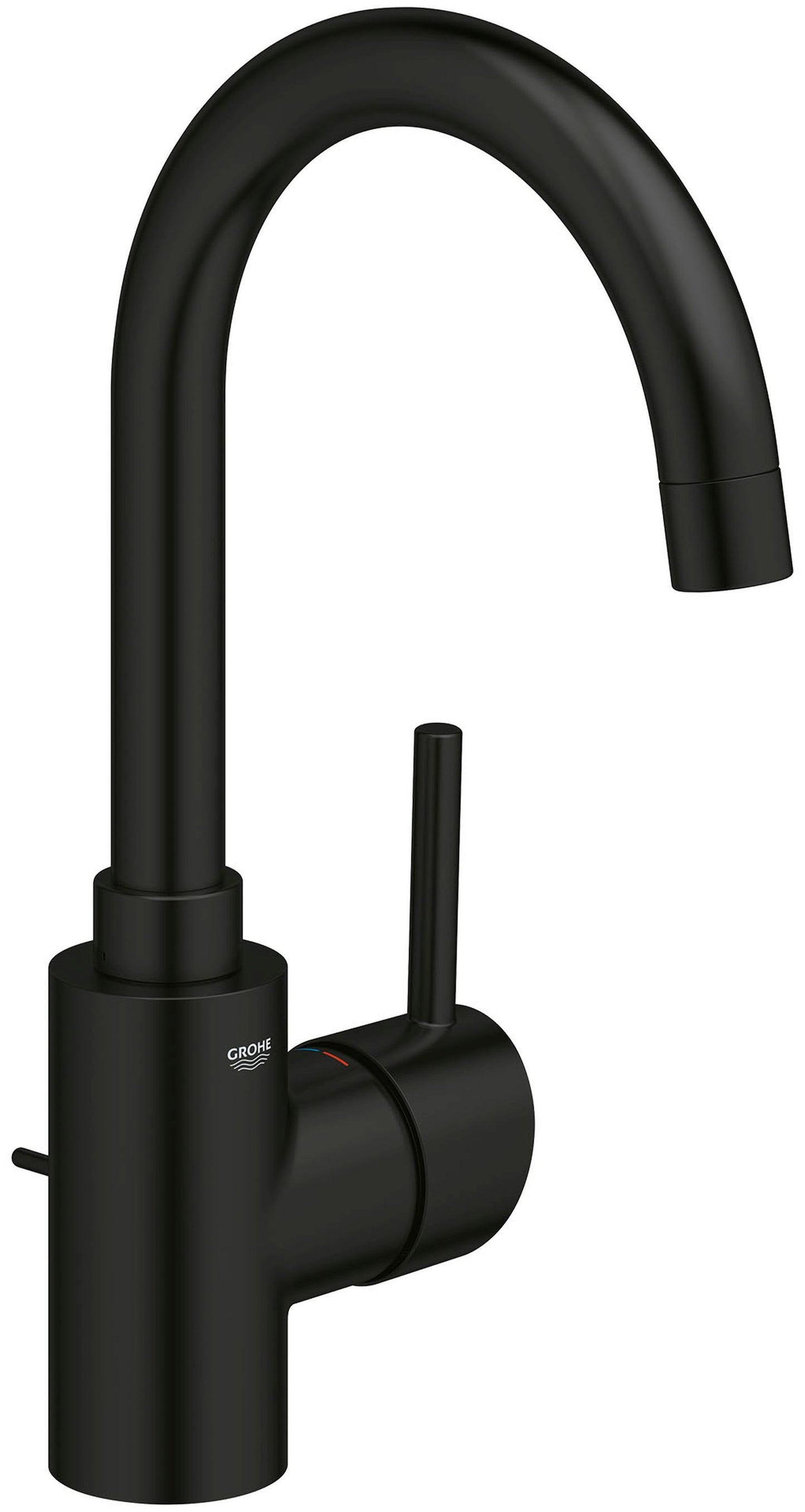 GROHE Matte Black Single hole 1-handle Swivel Residential Handle Bathroom Sink Faucet