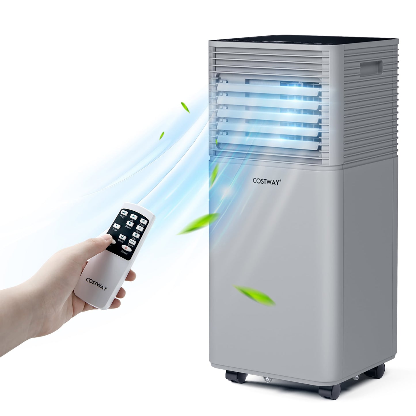 Costway 6000-BTU DOE (115-Volt) Gray Vented Portable Air Conditioner with Remote Cools 350-sq ft LWS00199