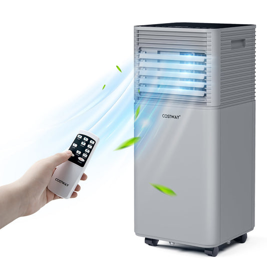 Costway 6000-BTU DOE (115-Volt) Gray Vented Portable Air Conditioner with Remote Cools 350-sq ft LWS00199