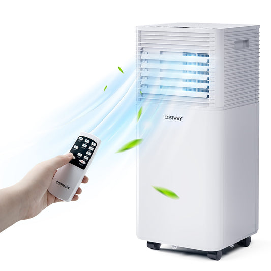 Costway 6000-BTU DOE (115-Volt) White Vented Portable Air Conditioner with Remote Cools 350-sq ft LWS00200