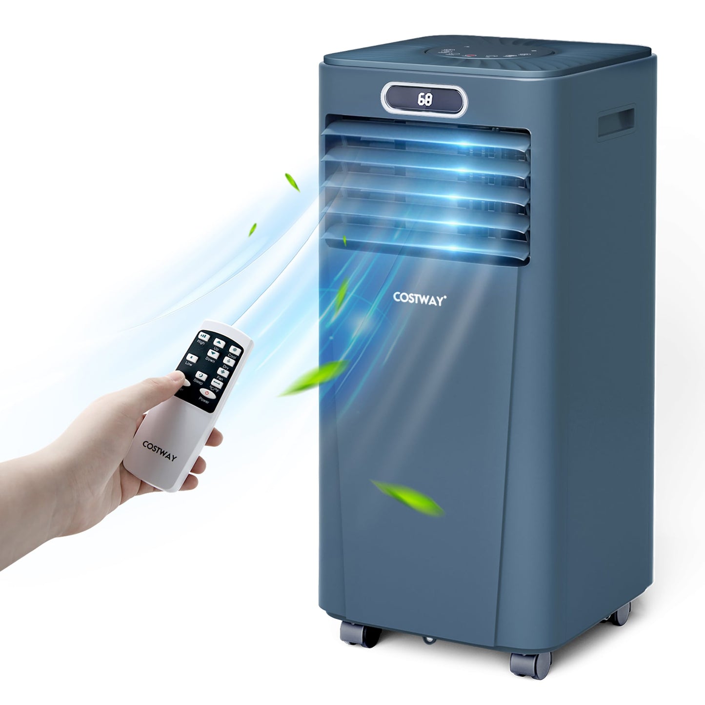 Costway 6000-BTU DOE (115-Volt) Blue Vented Portable Air Conditioner with Remote Cools 350-sq ft LWS00206