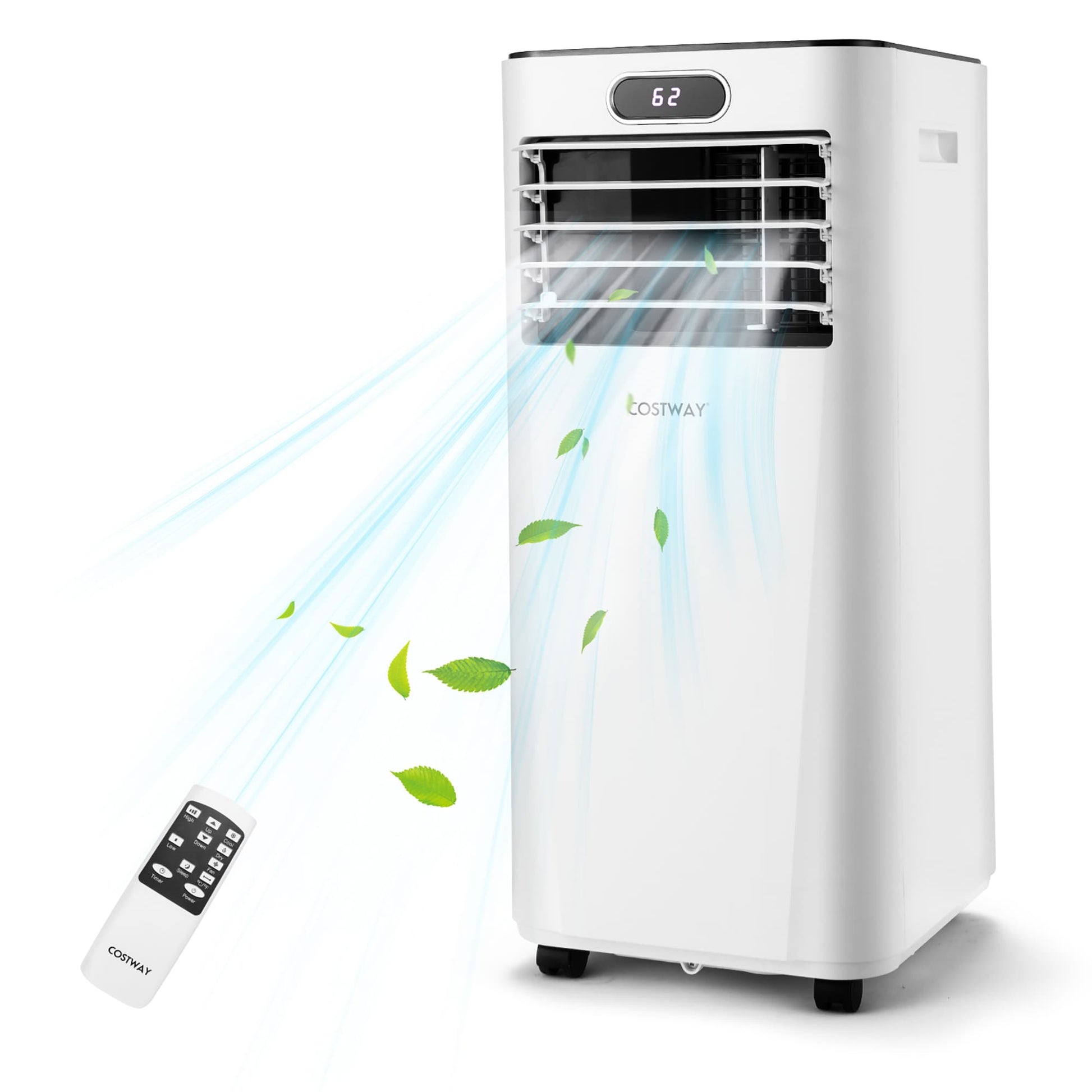 Costway 6000-BTU DOE (115-Volt) White Vented Portable Air Conditioner with Remote Cools 350-sq ft LWS00208
