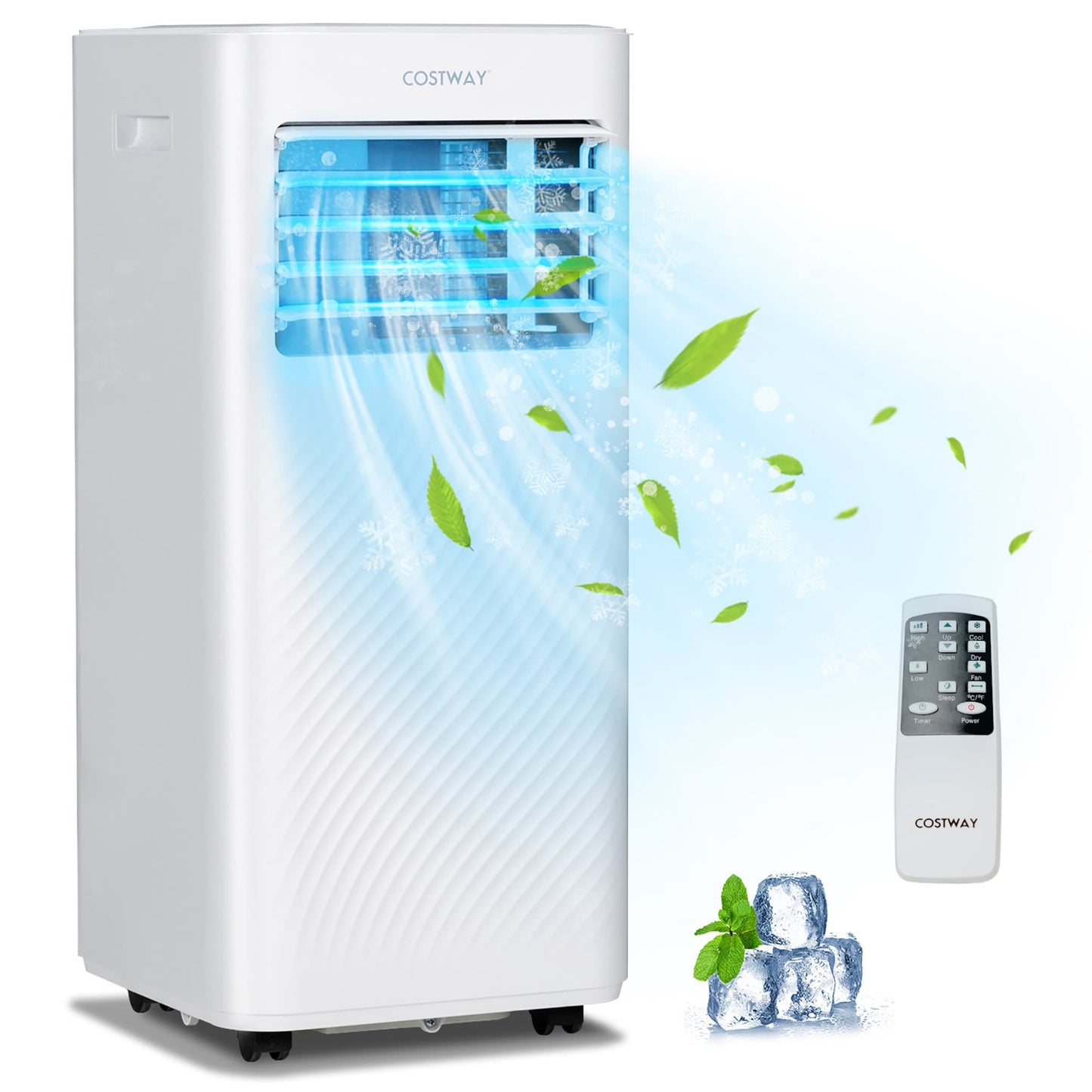 Costway 6000-BTU DOE (115-Volt) White Vented Portable Air Conditioner with Remote Cools 350-sq ft LWS00215
